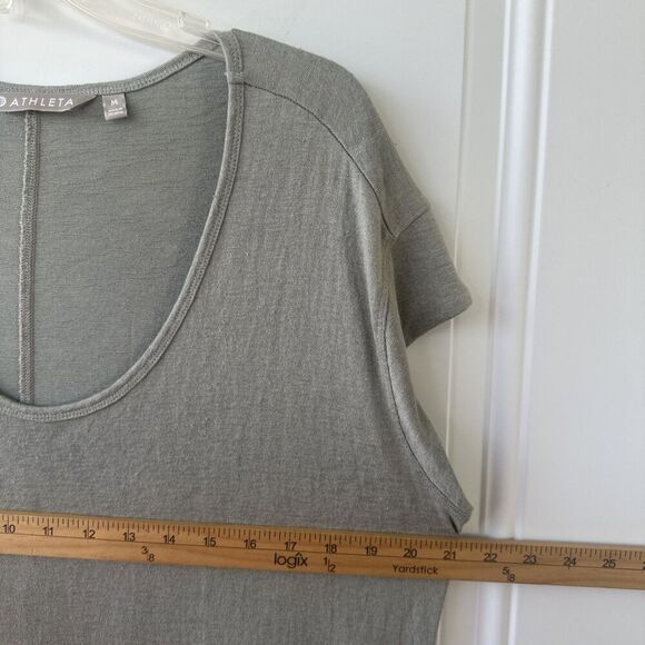 Athleta Martinique Maxi Dress Slub Knit Pockets Size M Green Summer Beachy - Picture 7 of 10